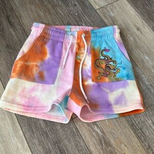 💝 rue 21 cute sweat shorts with dragon print and front side pockets size XS